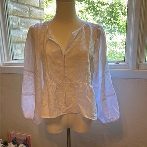 Z Supply White Flowy Blouse
